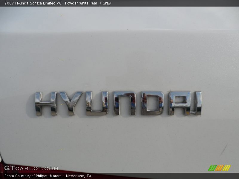 Powder White Pearl / Gray 2007 Hyundai Sonata Limited V6