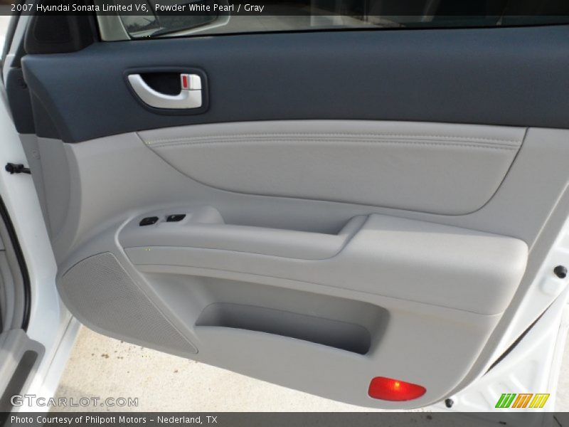 Powder White Pearl / Gray 2007 Hyundai Sonata Limited V6