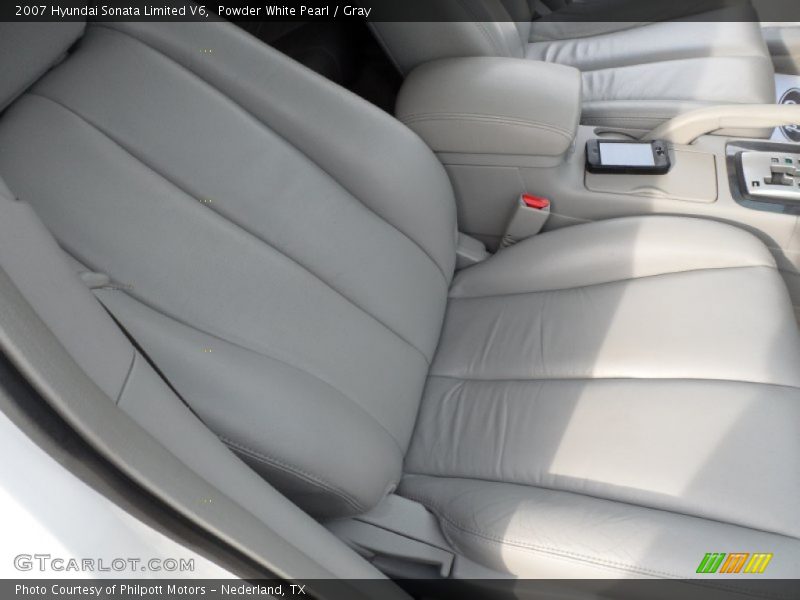 Powder White Pearl / Gray 2007 Hyundai Sonata Limited V6