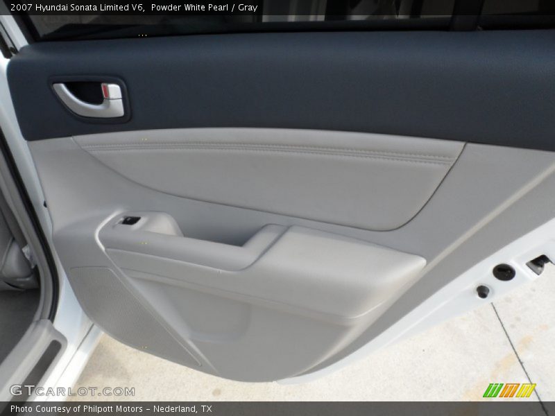 Powder White Pearl / Gray 2007 Hyundai Sonata Limited V6