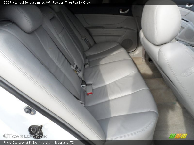 Powder White Pearl / Gray 2007 Hyundai Sonata Limited V6