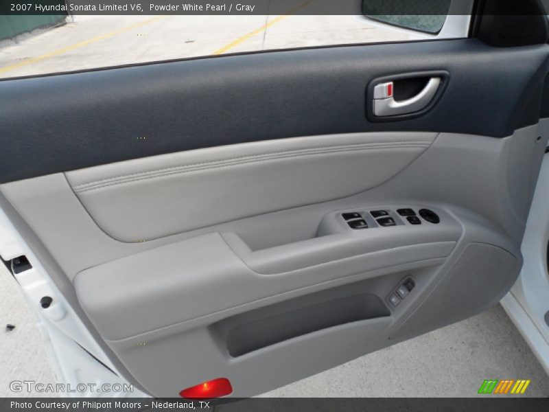 Powder White Pearl / Gray 2007 Hyundai Sonata Limited V6