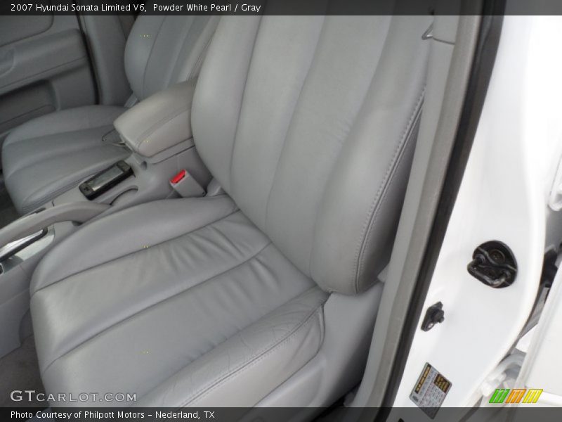 Powder White Pearl / Gray 2007 Hyundai Sonata Limited V6