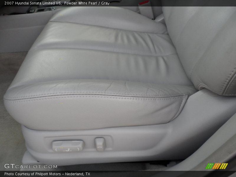 Powder White Pearl / Gray 2007 Hyundai Sonata Limited V6