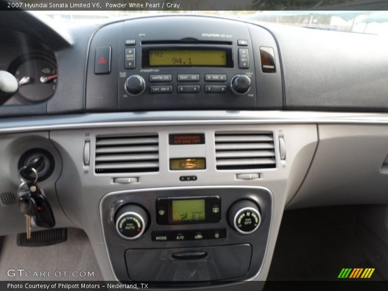 Powder White Pearl / Gray 2007 Hyundai Sonata Limited V6