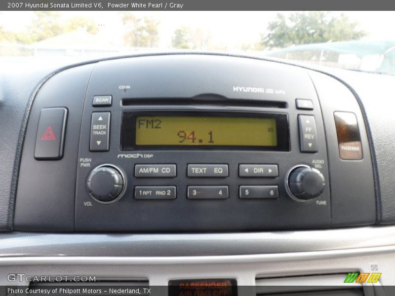 Powder White Pearl / Gray 2007 Hyundai Sonata Limited V6