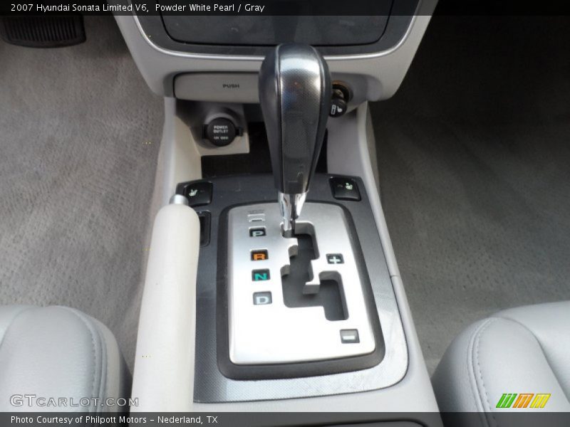 Powder White Pearl / Gray 2007 Hyundai Sonata Limited V6