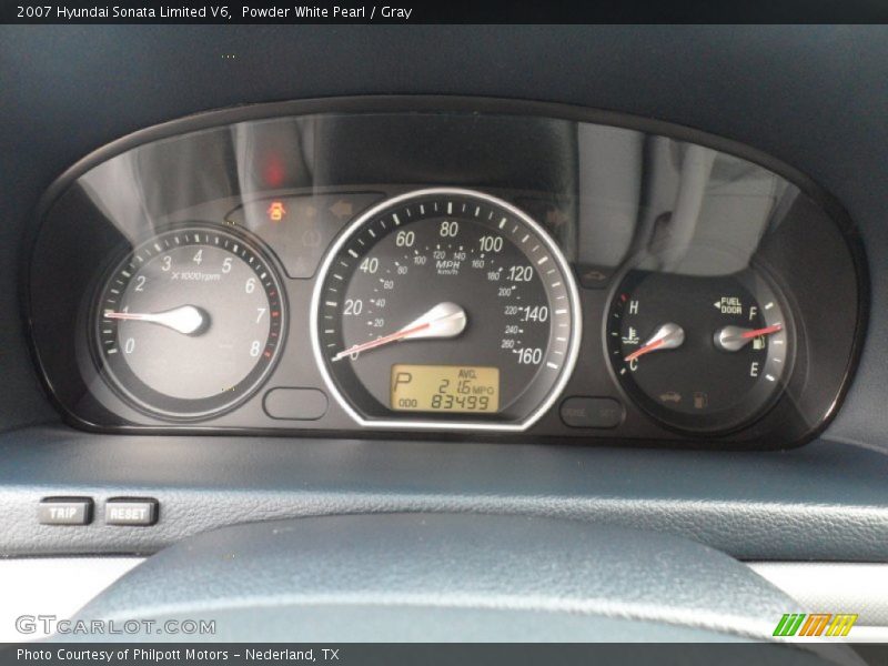 Powder White Pearl / Gray 2007 Hyundai Sonata Limited V6