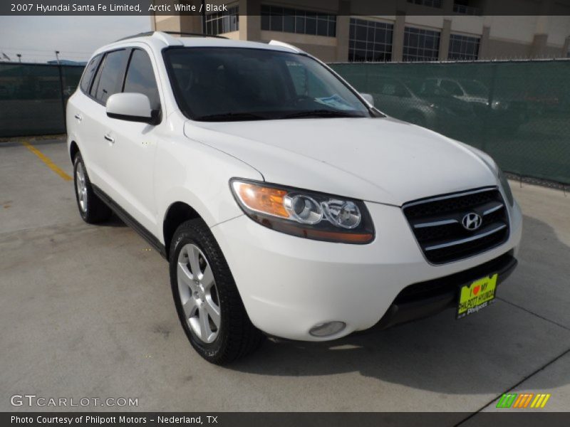 Arctic White / Black 2007 Hyundai Santa Fe Limited