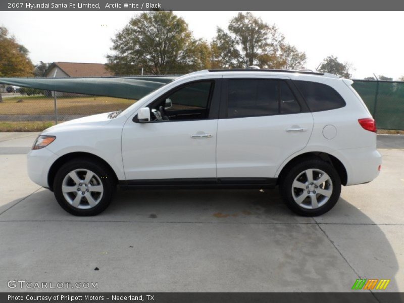 Arctic White / Black 2007 Hyundai Santa Fe Limited