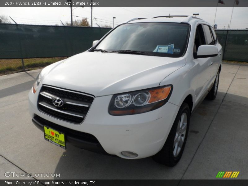 Arctic White / Black 2007 Hyundai Santa Fe Limited