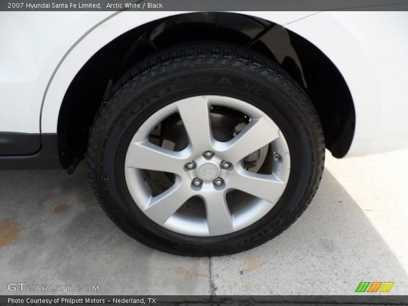 Arctic White / Black 2007 Hyundai Santa Fe Limited