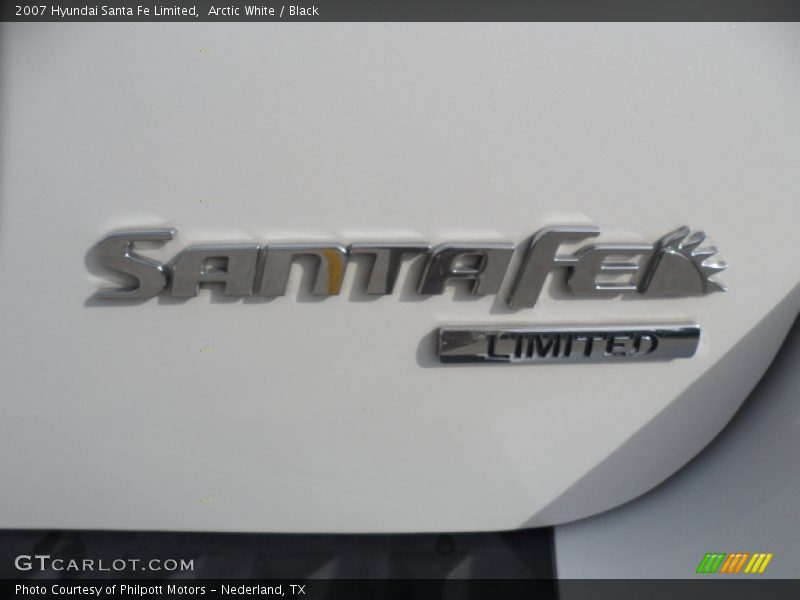 Arctic White / Black 2007 Hyundai Santa Fe Limited