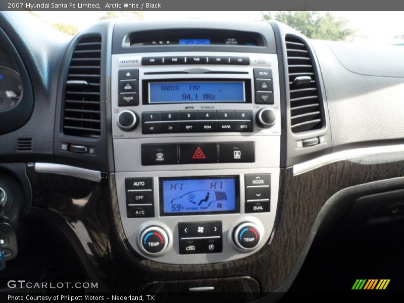 Arctic White / Black 2007 Hyundai Santa Fe Limited