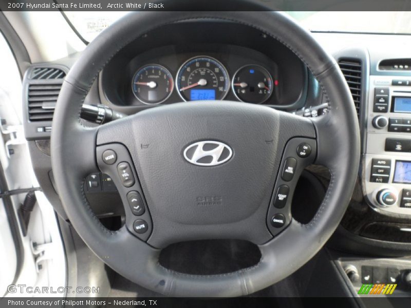 Arctic White / Black 2007 Hyundai Santa Fe Limited