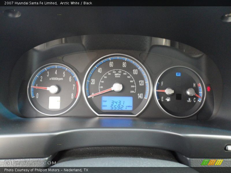 Arctic White / Black 2007 Hyundai Santa Fe Limited