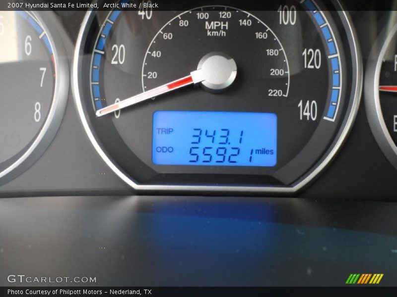 Arctic White / Black 2007 Hyundai Santa Fe Limited