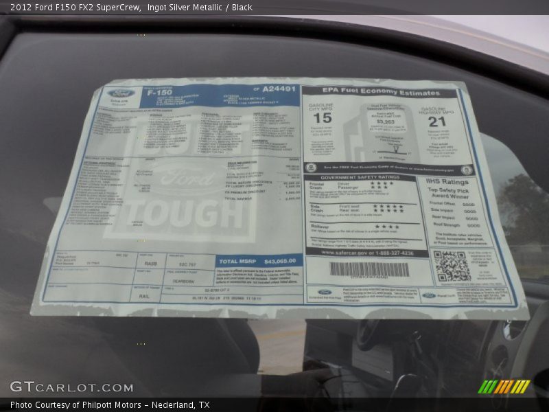 Ingot Silver Metallic / Black 2012 Ford F150 FX2 SuperCrew