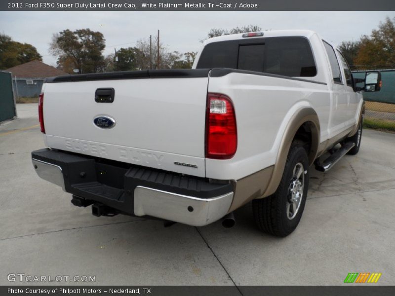 White Platinum Metallic Tri-Coat / Adobe 2012 Ford F350 Super Duty Lariat Crew Cab