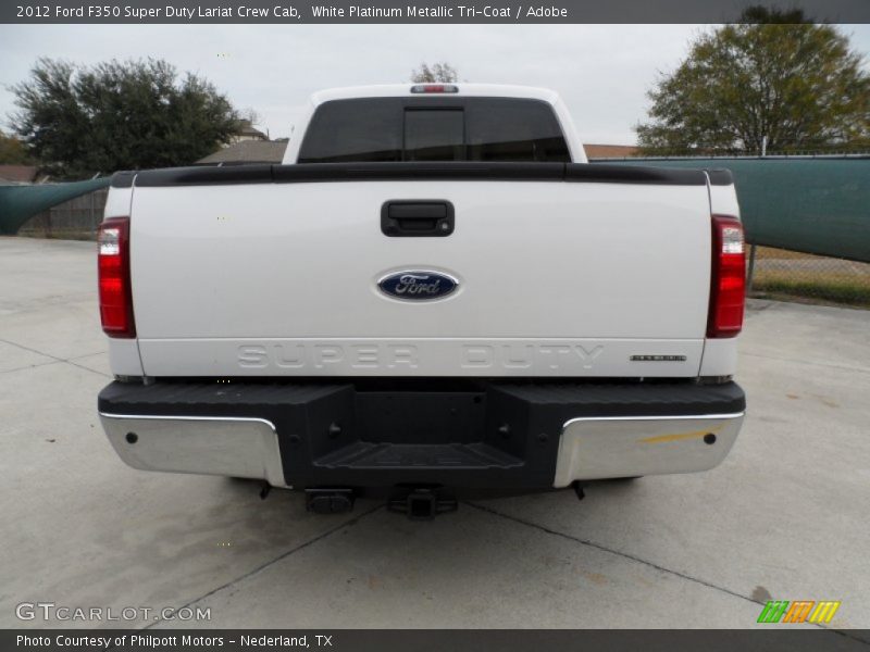 White Platinum Metallic Tri-Coat / Adobe 2012 Ford F350 Super Duty Lariat Crew Cab