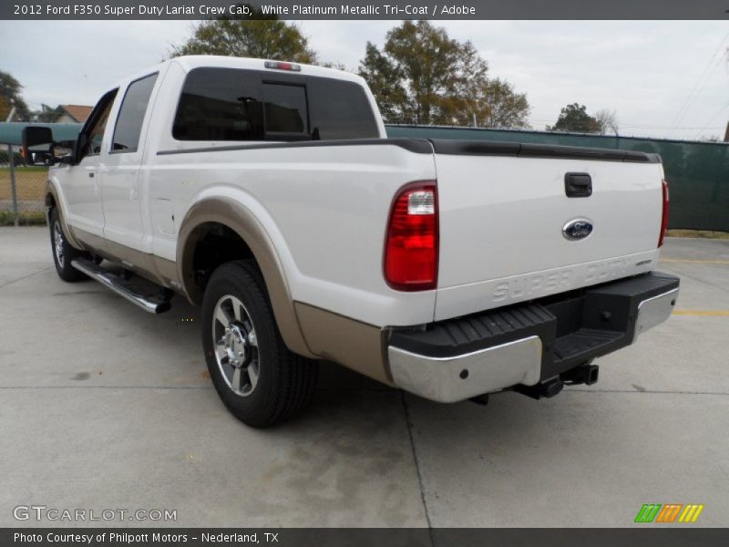 White Platinum Metallic Tri-Coat / Adobe 2012 Ford F350 Super Duty Lariat Crew Cab