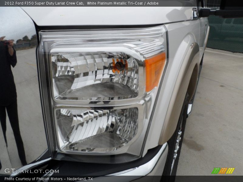 White Platinum Metallic Tri-Coat / Adobe 2012 Ford F350 Super Duty Lariat Crew Cab