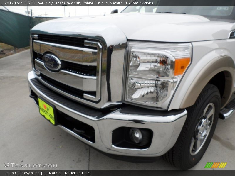 White Platinum Metallic Tri-Coat / Adobe 2012 Ford F350 Super Duty Lariat Crew Cab