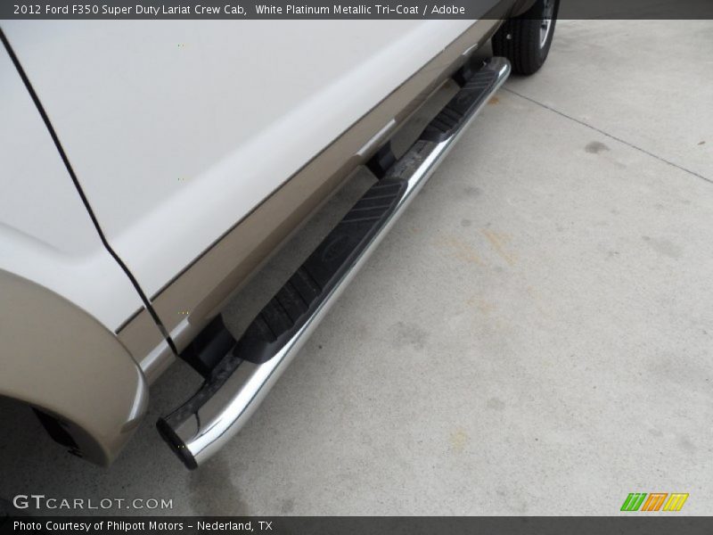 White Platinum Metallic Tri-Coat / Adobe 2012 Ford F350 Super Duty Lariat Crew Cab