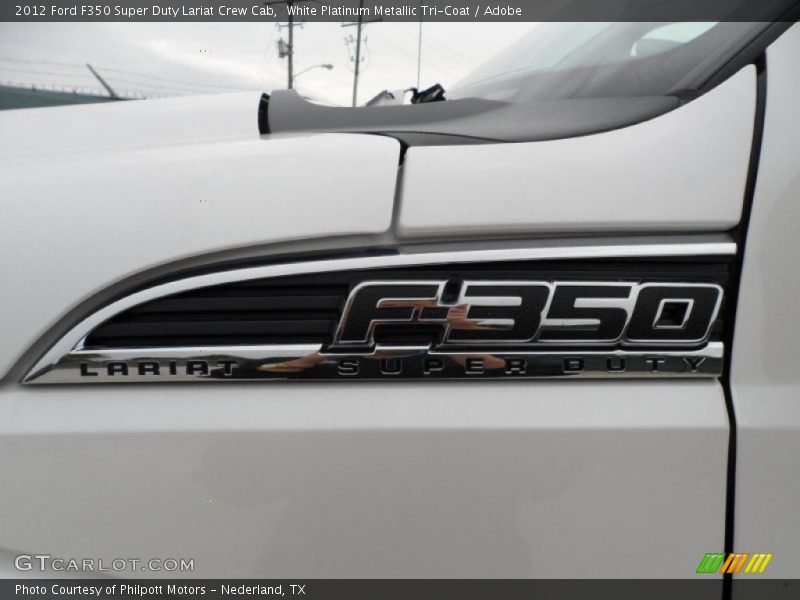 White Platinum Metallic Tri-Coat / Adobe 2012 Ford F350 Super Duty Lariat Crew Cab