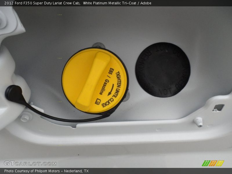 White Platinum Metallic Tri-Coat / Adobe 2012 Ford F350 Super Duty Lariat Crew Cab