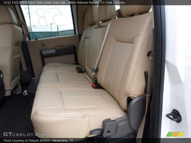 White Platinum Metallic Tri-Coat / Adobe 2012 Ford F350 Super Duty Lariat Crew Cab