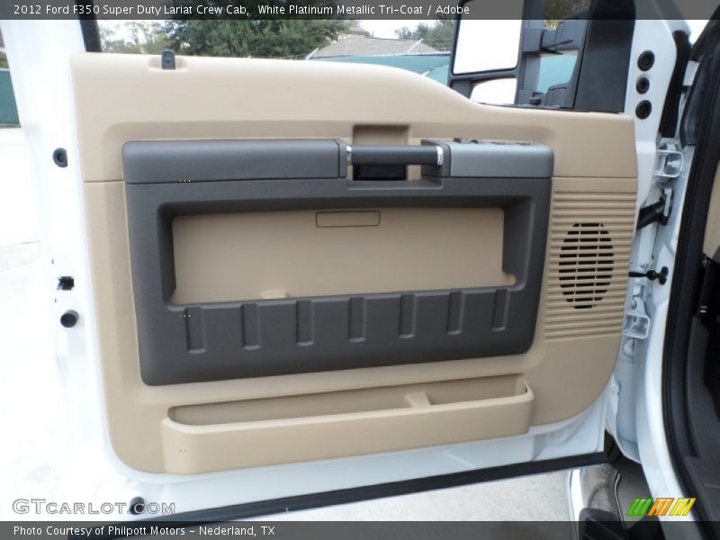 White Platinum Metallic Tri-Coat / Adobe 2012 Ford F350 Super Duty Lariat Crew Cab