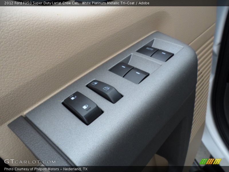 White Platinum Metallic Tri-Coat / Adobe 2012 Ford F350 Super Duty Lariat Crew Cab