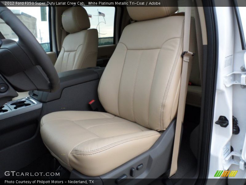 White Platinum Metallic Tri-Coat / Adobe 2012 Ford F350 Super Duty Lariat Crew Cab