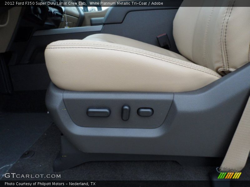White Platinum Metallic Tri-Coat / Adobe 2012 Ford F350 Super Duty Lariat Crew Cab