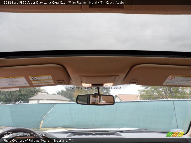 White Platinum Metallic Tri-Coat / Adobe 2012 Ford F350 Super Duty Lariat Crew Cab