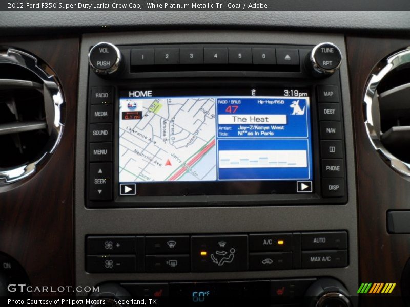 White Platinum Metallic Tri-Coat / Adobe 2012 Ford F350 Super Duty Lariat Crew Cab