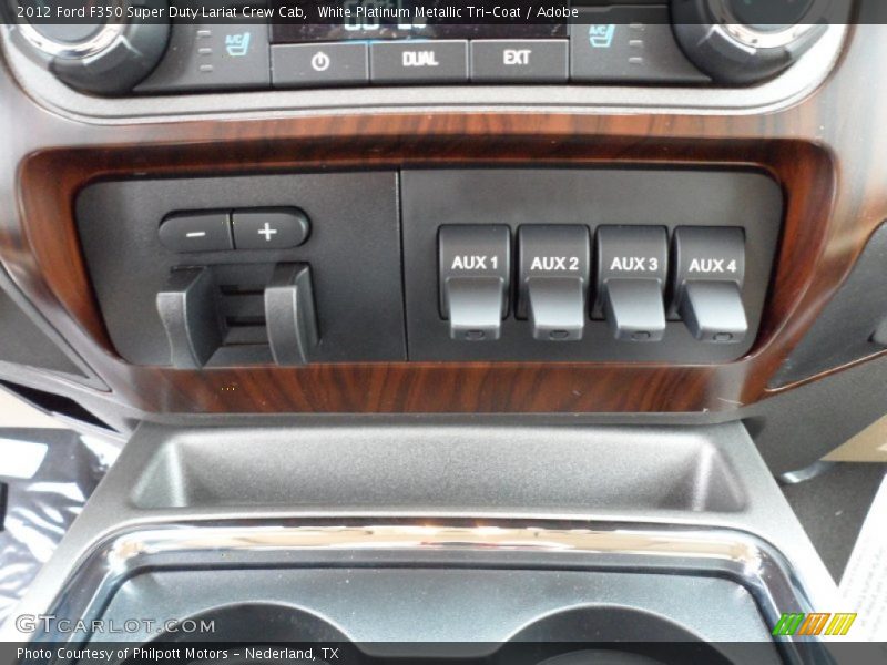 White Platinum Metallic Tri-Coat / Adobe 2012 Ford F350 Super Duty Lariat Crew Cab