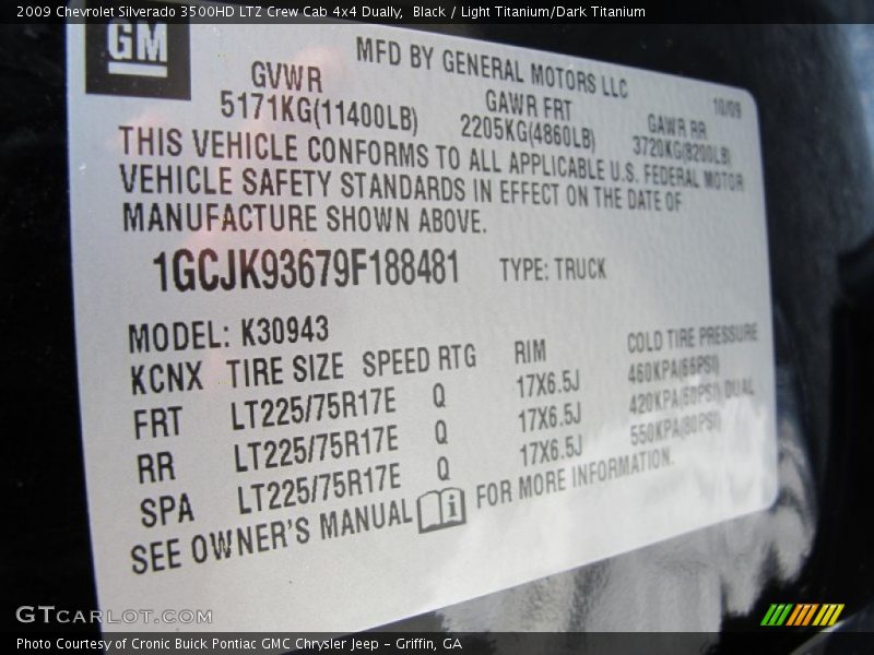 Black / Light Titanium/Dark Titanium 2009 Chevrolet Silverado 3500HD LTZ Crew Cab 4x4 Dually
