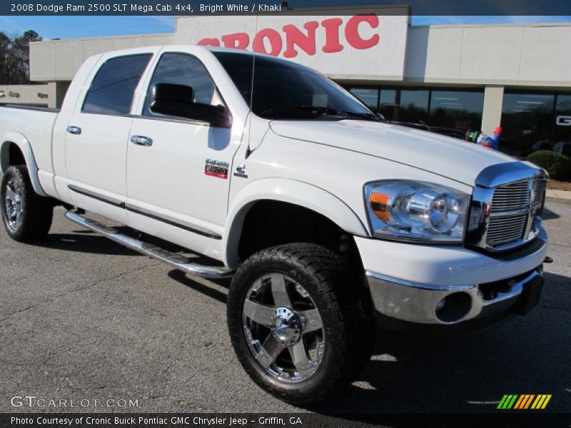 Bright White / Khaki 2008 Dodge Ram 2500 SLT Mega Cab 4x4