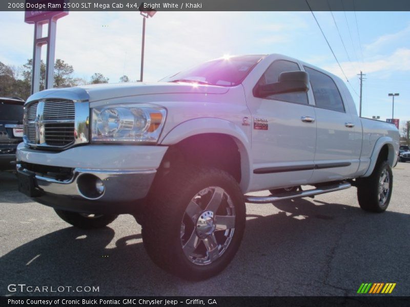 Bright White / Khaki 2008 Dodge Ram 2500 SLT Mega Cab 4x4