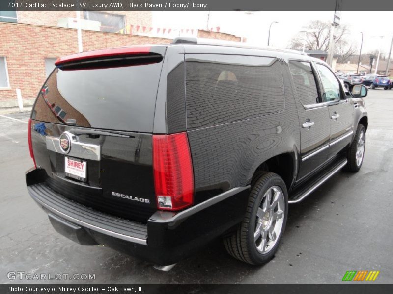 Black Raven / Ebony/Ebony 2012 Cadillac Escalade ESV Luxury AWD
