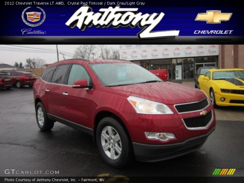 Crystal Red Tintcoat / Dark Gray/Light Gray 2012 Chevrolet Traverse LT AWD