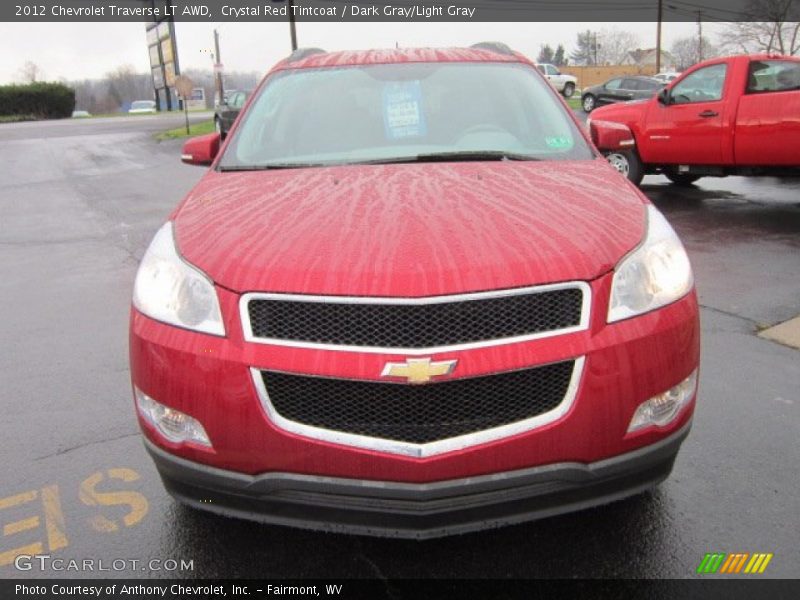 Crystal Red Tintcoat / Dark Gray/Light Gray 2012 Chevrolet Traverse LT AWD