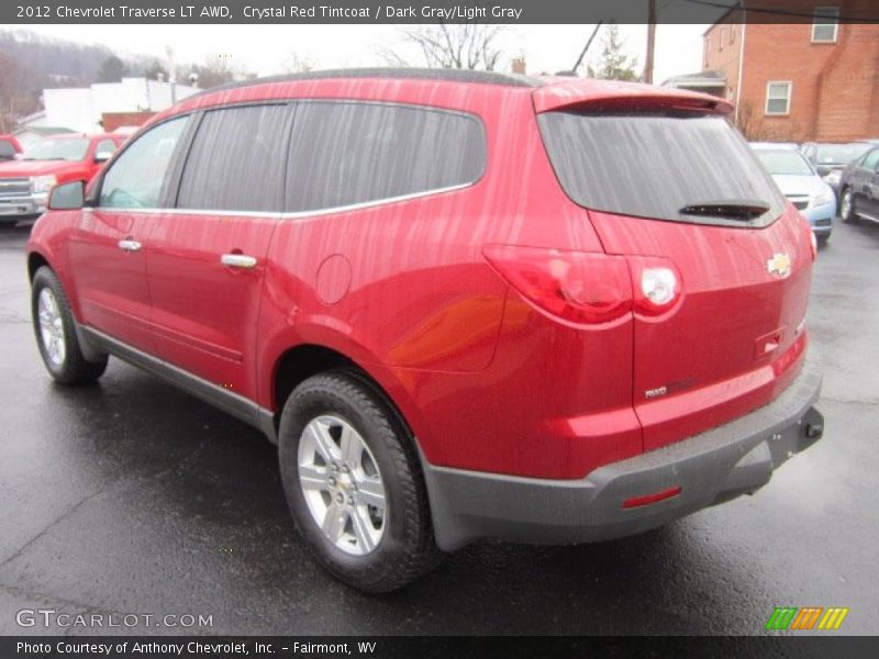 Crystal Red Tintcoat / Dark Gray/Light Gray 2012 Chevrolet Traverse LT AWD