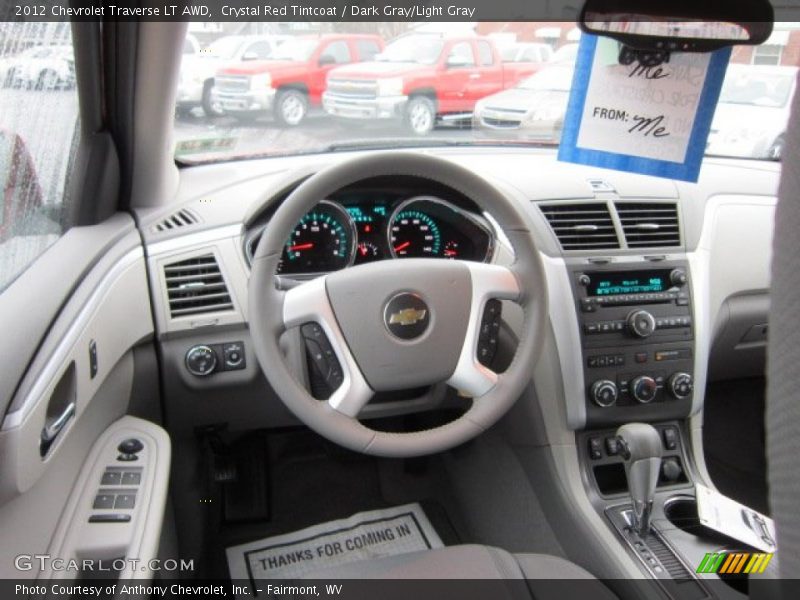 Crystal Red Tintcoat / Dark Gray/Light Gray 2012 Chevrolet Traverse LT AWD