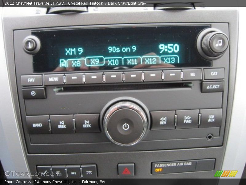 Crystal Red Tintcoat / Dark Gray/Light Gray 2012 Chevrolet Traverse LT AWD