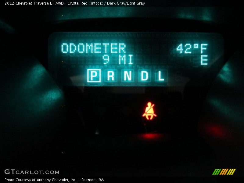 Crystal Red Tintcoat / Dark Gray/Light Gray 2012 Chevrolet Traverse LT AWD