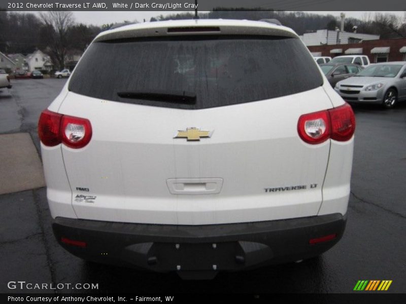White / Dark Gray/Light Gray 2012 Chevrolet Traverse LT AWD