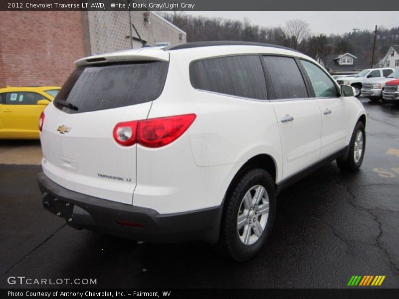 White / Dark Gray/Light Gray 2012 Chevrolet Traverse LT AWD